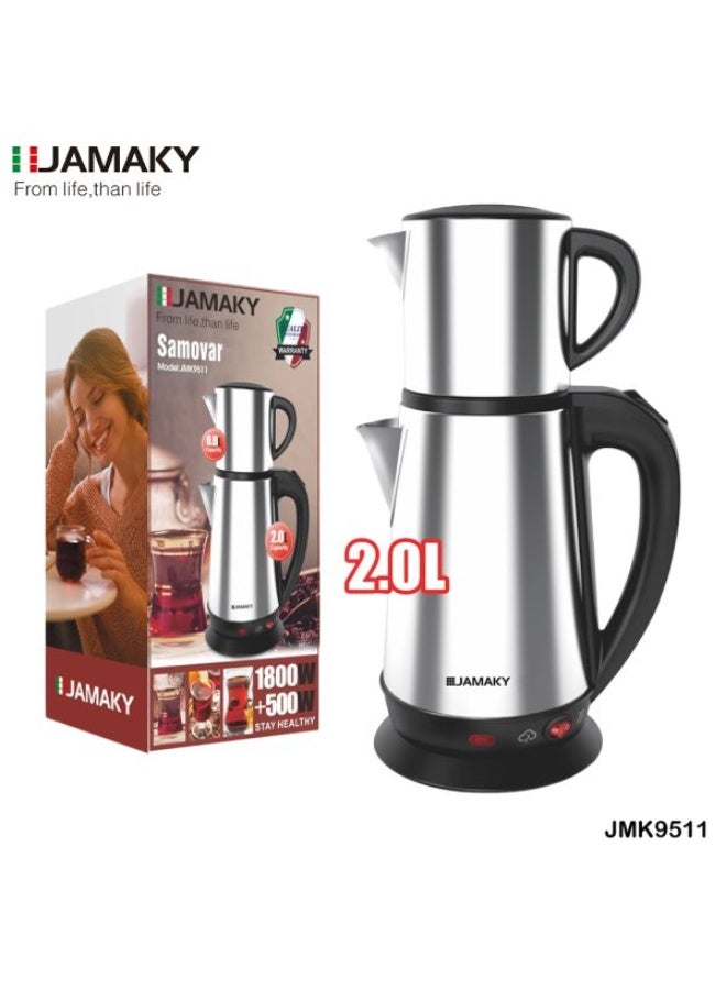 Jamaky JMK9511, Double Electric Kettle 2.0+0.8-Ltr - Image 2