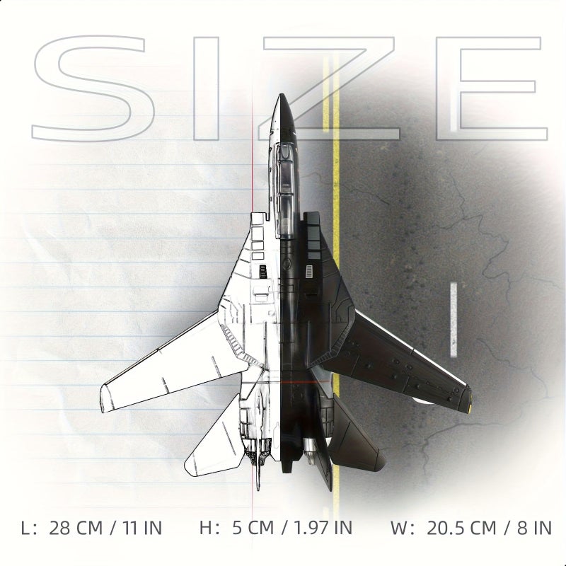 1 72 Scale F14 Black Fighter Jet Model Aircraft Collection Transformable Toy Gift Set For Aviation Enthusiasts Home Decor - Image 4