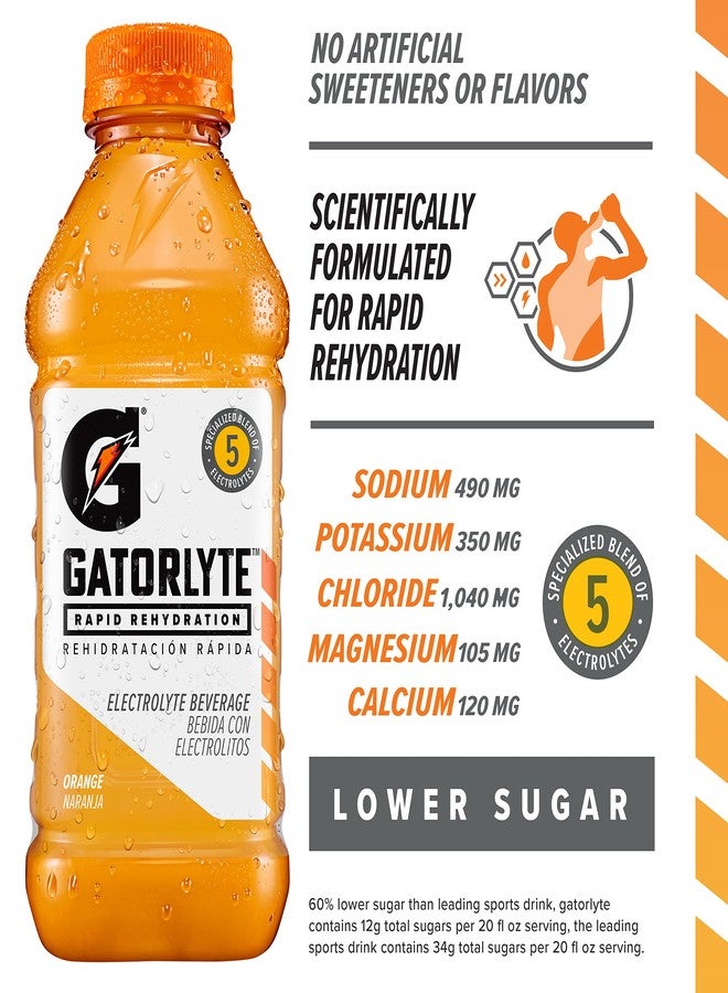 Gatorade Gatorlyte Rapid Rehydration Orange Electrolyte Beverage,20 Fl Oz Bottle - Image 2
