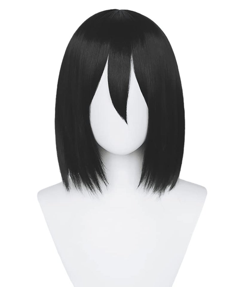 PWEINCY PWEINCY Women Men Hair for Mikasa Ada Fyodor Dostoevsky Cosplay Wig Short Straight Black Anime Party Halloween Costume Wigs