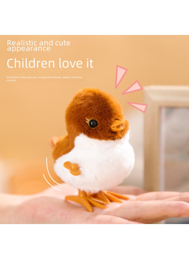Generic - Le Jier With Keychain Bell Jumping Sparrow Coil Toy Simulation Plush Interactive Toy Children's Gift-Color:Sparrow ] - Image 1