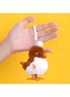 Le Jier With Keychain Bell Jumping Sparrow Coil Toy Simulation Plush Interactive Toy Children's Gift-Color:Sparrow ]
