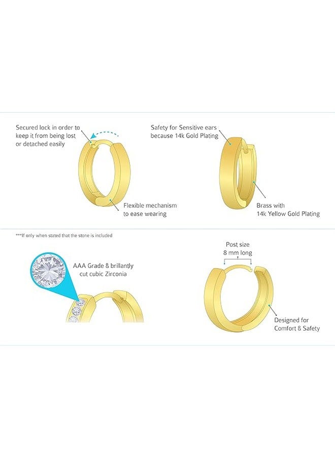 Mevecco Women Hoop Earrings Gold Open C Shape 14K Gold Filled Small Simple Handmade Hypoallergenic Everyday Illusion Jewelry - Image 3