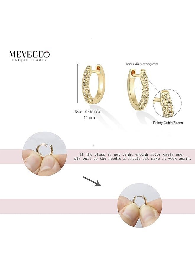 Mevecco Women Hoop Earrings Gold Open C Shape 14K Gold Filled Small Simple Handmade Hypoallergenic Everyday Illusion Jewelry - Image 4