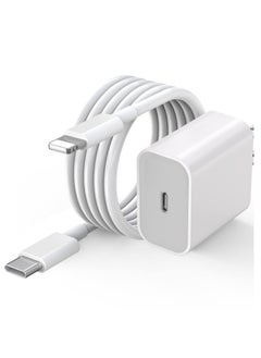 20W USB C Power Adapter with USB Type C Cable Compatible for iPhone Charger 13, 12, 11, X Series and Later (Charger)
