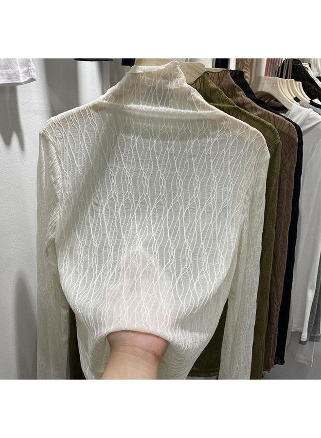 Modal Lightweight Autumn Wood-Ear Edge Lace Blouse For Women, Fashionable Sweet And Soft Inner Wear Top For Women - Image 2