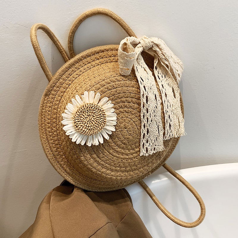 Women's Straw Woven Round Shoulder Bag - Image 1