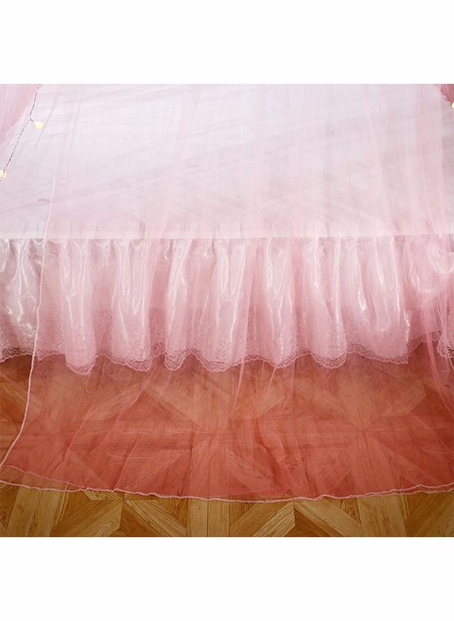 ZERIFAM - Sheer Mesh Dome Princess Bed Canopy with Stars String Lights - Image 1