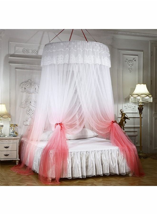 ZERIFAM - Sheer Mesh Dome Princess Bed Canopy with Stars String Lights - Image 1