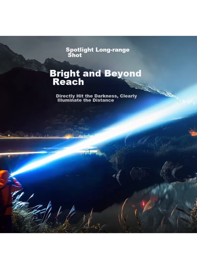 Warsun Warsun B350 Flashlight, High Brightness, Rechargeable, Long-range, Military-grade, Ultra-bright Searchlight, Outdoor Cycling, Home Emergency Light, Specialized  - Image 2