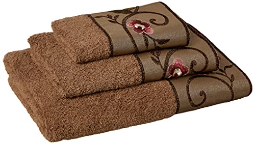 Popular Bath Bath Towels, Larissa Collection, 3-Piece Set, Rose Design - Image 4