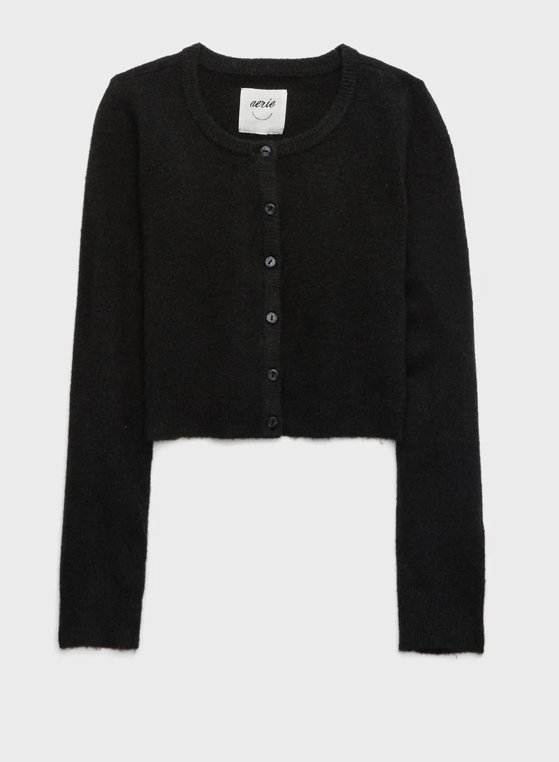 Aerie V-Neck Button Detail Cardigan