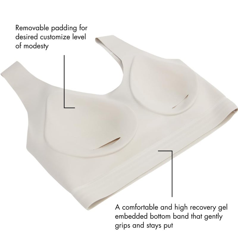 Floatley to The T-Shirt Scoop Neck Bra for Women, Silky Comfort Wirefree Seamless Grip Band Pullover Bra with Removable Pads - Image 5