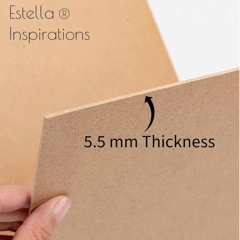 estella ® 18 x 24 Inches - 5.5 mm (2 Pieces) MDF Board - Rectangle MDF Boards for Lippan Art, Craft, Resin, Mandala, Painting, Wall Hanging Decoration (Approx 45 cm x 60 cm, 5.5 mm Thick, 2 Pieces) - Image 5