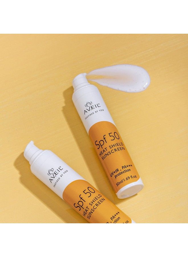 AVEIL Heat Shield Gel Sunscreen Spf 50 ; Normal Oily Or Acne Prone Skin ; Paraben & Paraffin Free ; Sun Protector With Uv+Ir & Pa+++ ; Dermatologically Tested For All Skin Types ; Pack Of 2 X 50 Ml - Image 4