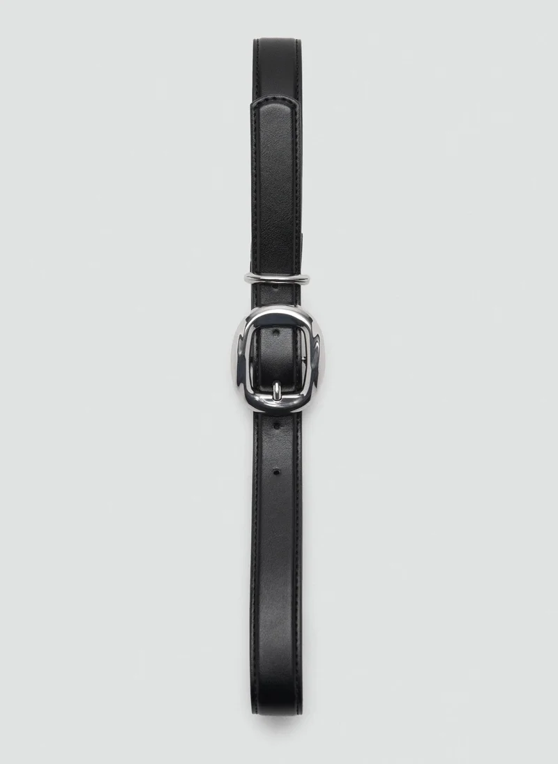 MANGO Rounded Buckle Allocated Hole Belt