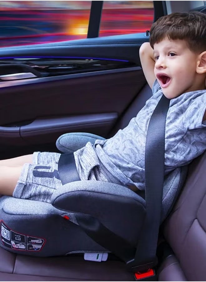 XiuWoo Car Seat Booster for Kids, Travel Booster Backless Seat for Car,Comfortable and Suitable for 4+ Years 22-36kg Kids,Black  - Image 2