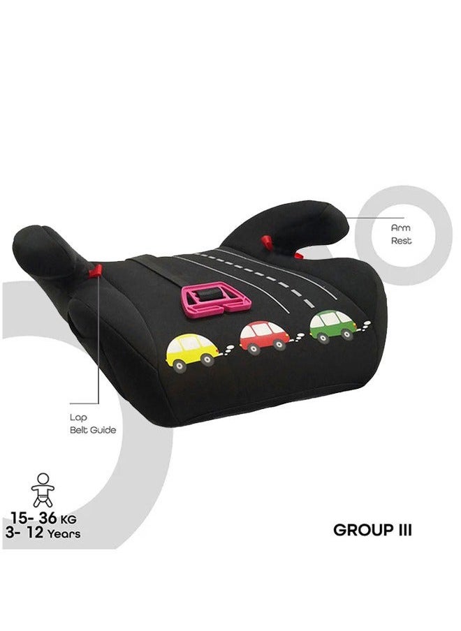 XiuWoo Car Seat Booster for Kids, Travel Booster Backless Seat for Car,Comfortable and Suitable for 4+ Years 22-36kg Kids,Black  - Image 3