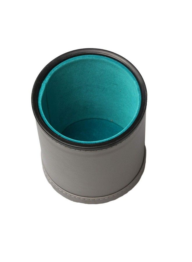 RERIVER Leatherette Dice Cup Set Felt Lined With 16Mm Dot Dices Shaker For Yahtzee Bar Party Dice Games Grey  - Image 5