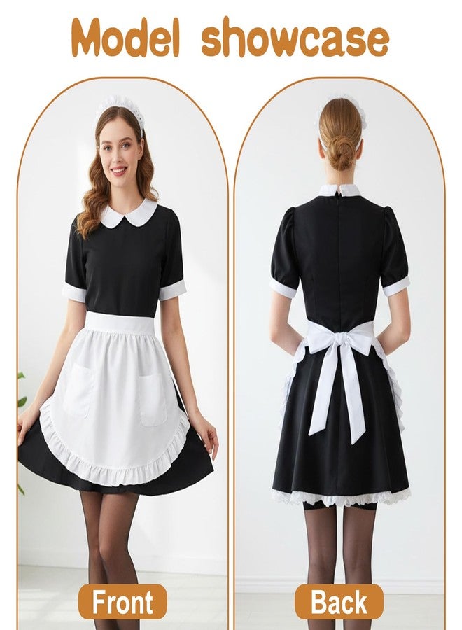Grevosea Cosplay Waist Apron, White Aprons for Women with Pockets Cute Ruffle Maid Half Apron for Women Girls Party Cosplay Costumes Dress Accessory Kitchen Party Favors Cooking Gardening - Image 4