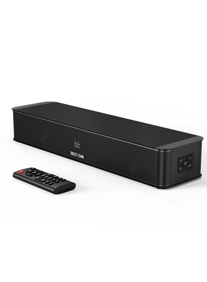 BESTISAN 2.1CH Sound Bar for TV, 16.5” Compact with Built-in Subwoofer, ARC/Opt/AUX/USB Input, Volume Boost, Bluetooth 5.3, Peak 100W, 3 EQ Modes, All-in-one Soundbar for PC/Gaming/Projectors - Image 1