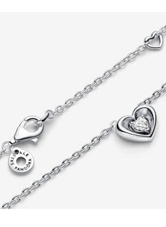 PANDORA Pandora Radiant Heart u0026 Floating Stone Pendant Collier Necklace for Women  - Image 3