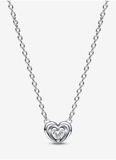 PANDORA Pandora Radiant Heart u0026 Floating Stone Pendant Collier Necklace for Women  - Image 1