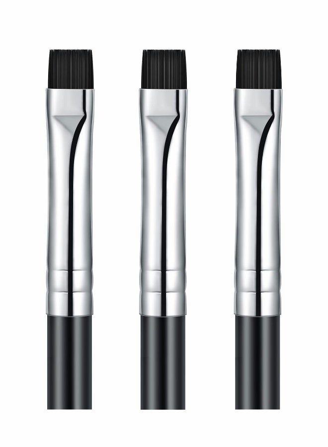 Eyebrow Brush, 6 Pieces Makeup Brush Set Flat Eyeliner Brush Thin Angled Brush and Comb Firm Brow Brush Eye Shadow Brush Point Black Duo Spoolie Brushes for Eye Makeup  - Image 1