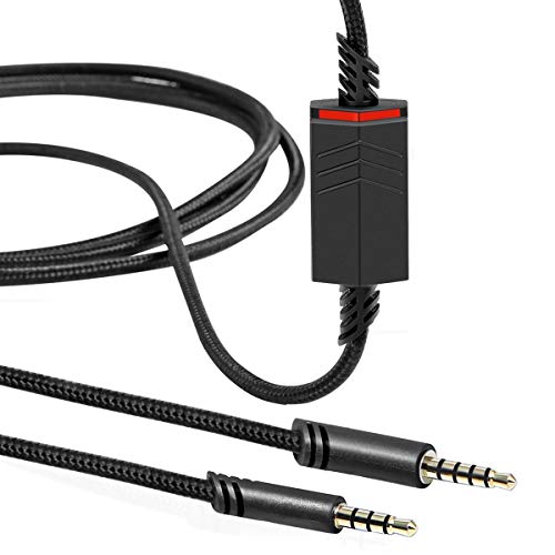 MQDITH 2.0M Replacement Audio Cable Compatible with Astro A40 A40TR Gaming Headset, Inline Mute Wire and No Volume Control Cord (Nylone Cord) - Image 1