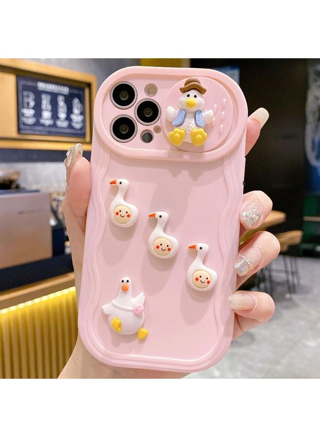 Zaboon Case For iPhone 13 Pro Max Creative 3D Duck Design Sliding Window Full Coverage Phone Case - Image 1