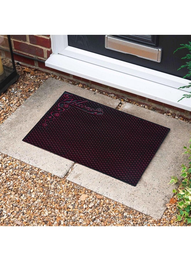 Kuber Industries Door Mat | Rubber Mud Trapper Mat | Welcome Mat | Floor mat | Door Mat for Home Entrance | Bathroom Mat | Entry Way Doormat | Black & Maroon - Image 4