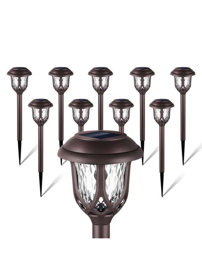 EXCMARK 10 Pack Solar Lights Outdoor Decorative, Solar Pathway Lights Outdoor, Solar Powered Garden Yard Lights for Walkway Sidewalk Driveway. - Image 1