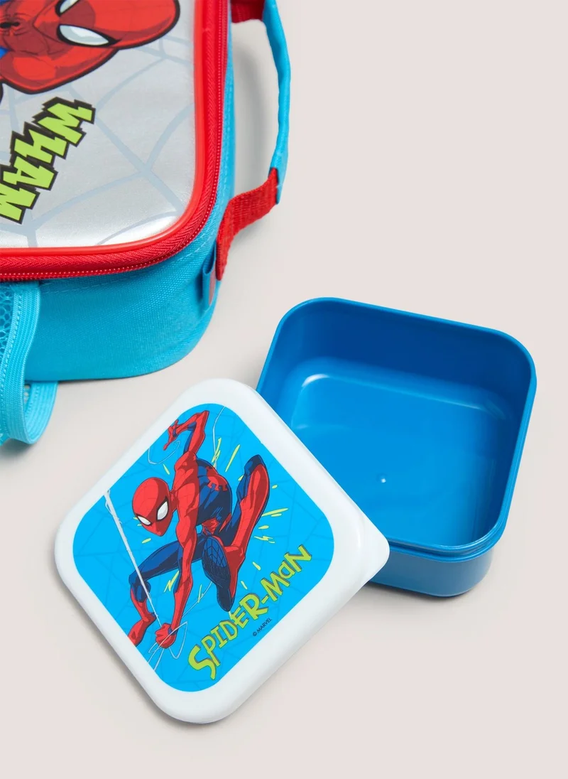Matalan Spiderman Kids Lunch Bag & Snack Pot Blue