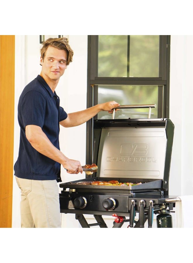 Charbroil Char-Broil 22" Performance Series™ Folding Cart 2-Burner Portable Propane Gas Griddle, Black - 463711223 - Image 5