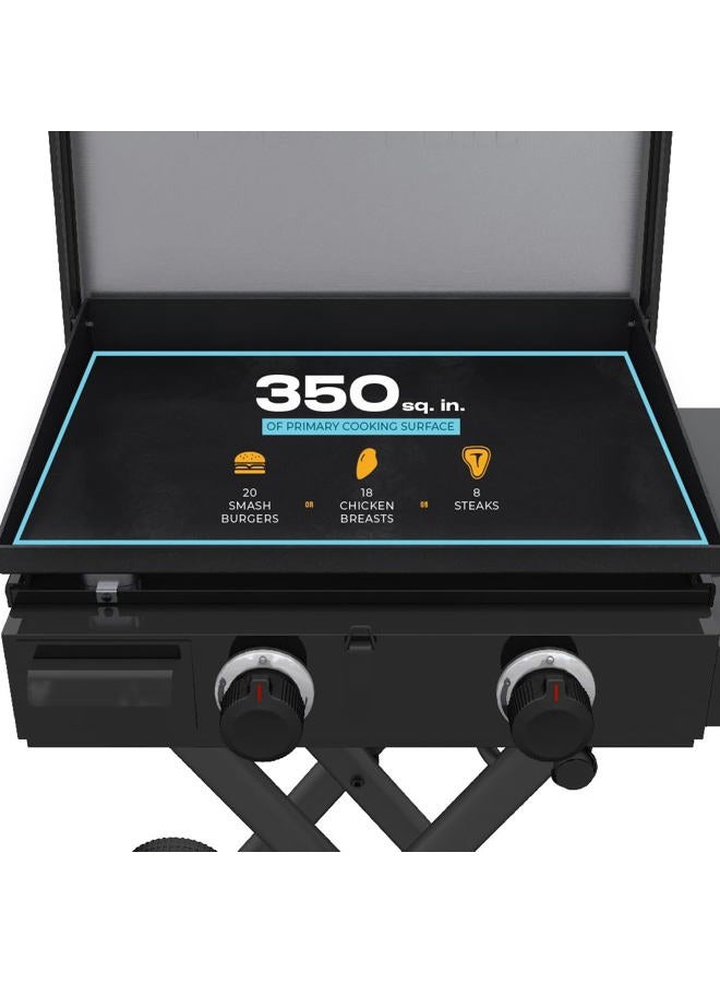 Charbroil Char-Broil 22" Performance Series™ Folding Cart 2-Burner Portable Propane Gas Griddle, Black - 463711223 - Image 3