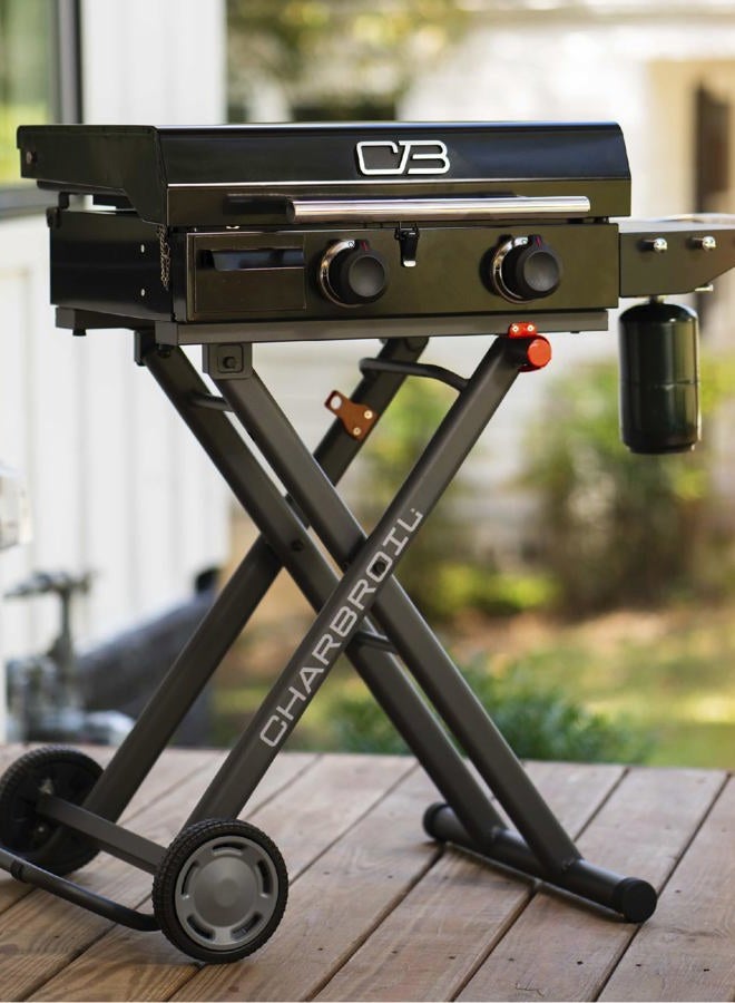 Charbroil Char-Broil 22" Performance Series™ Folding Cart 2-Burner Portable Propane Gas Griddle, Black - 463711223 - Image 4