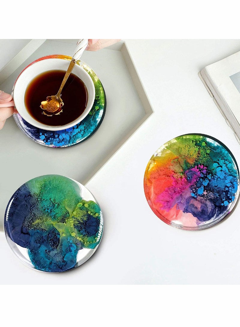 4PCS Silicone Coaster Moulds for Epoxy Resin with Storage Box - Perfect for DIY Home Decor and Cup Mats - Image 2