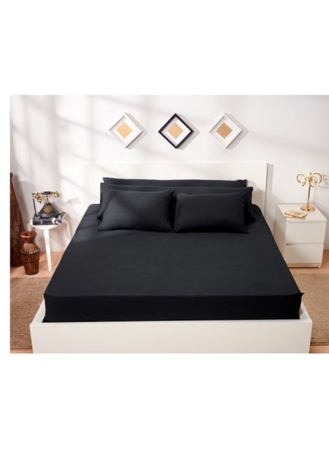 Cotton Solid Bed Sheet 90 cm - black