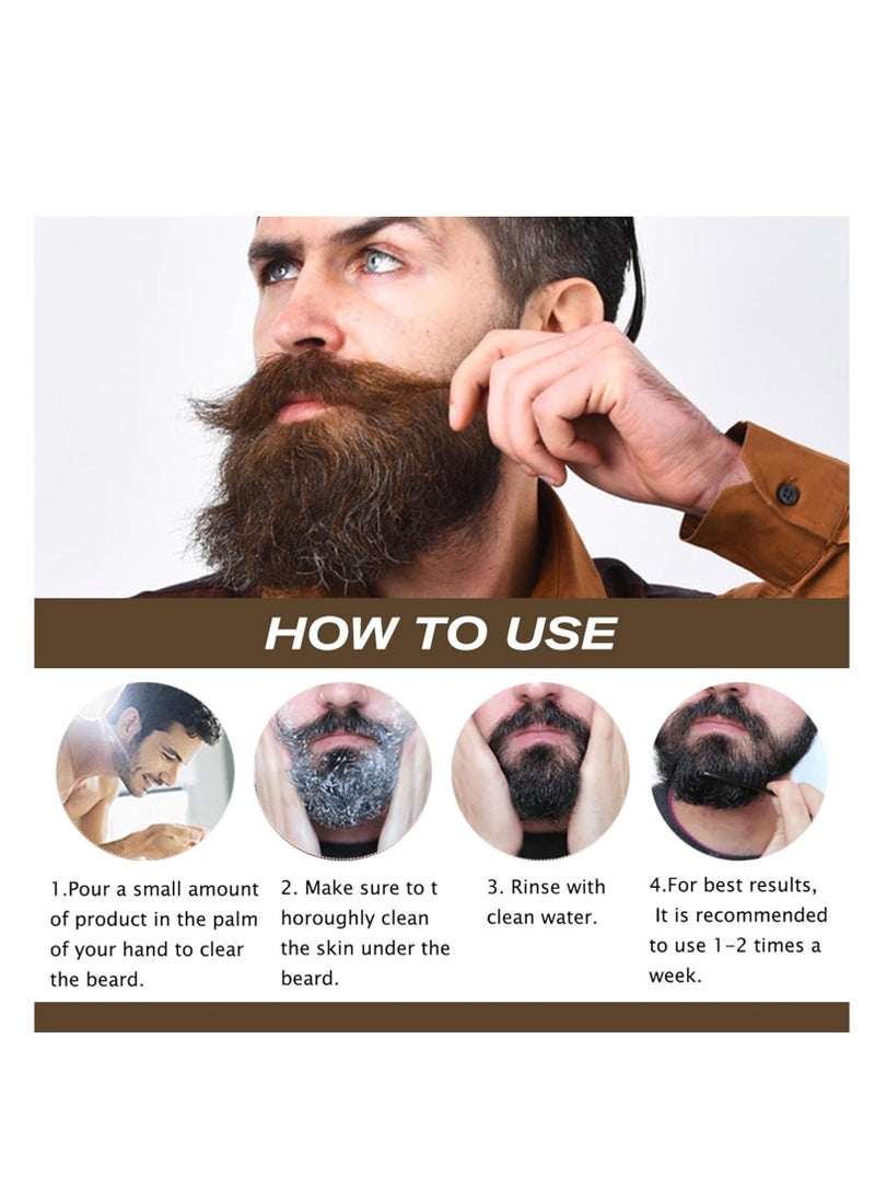TONISABERY - Men's Beard Shampoo, Moisturises and Softens Beard, Beard Anti-Dandruff Shampoo for Dry Skin, Reduces Itching and Beard Dandruff, Beard Lotion, Facial Hair Shampoo, Men's Beard Care(100ml) - Image 1