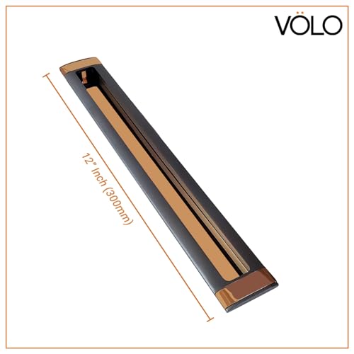 VOLO Grey Rose Gold Finish Concealed Handle – Sleek & Durable Sliding Door Handle for Cabinets, Wardrobes, and Room Doors (Model: Conceal 38) | Pack of 2 | 288MM (12 Inch) - Image 2