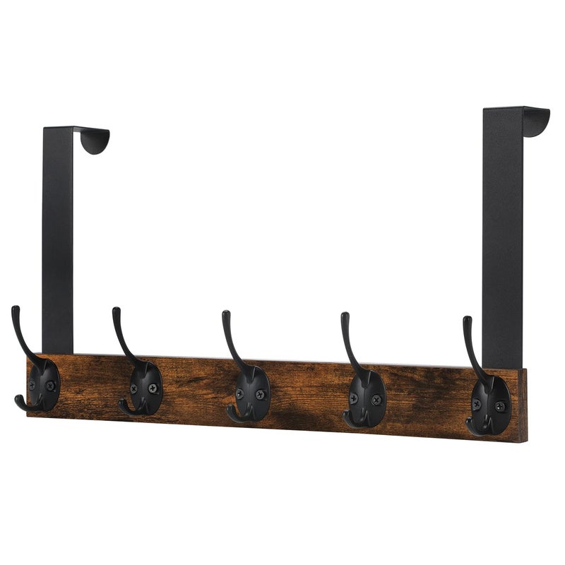 YINMIT Over The Door Hooks, Wooden Door Hanger, Door Hanger Hook, Over The Door Towel Rack, Door Coat Hanger, Door Coat Rack, Door Hooks for Hanging Towels, Clothes, Hats - Image 1