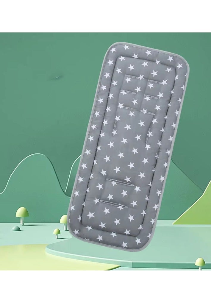 Baby Seat Pad Cotton Baby Seat Plllow Liner for Stroller Car Seat Thick Cushion for Newborns Infants and Toddlers Comfortable Soft Child Cart Mat Dining Chair Rocking Chair Cushion (Grey) - Image 1
