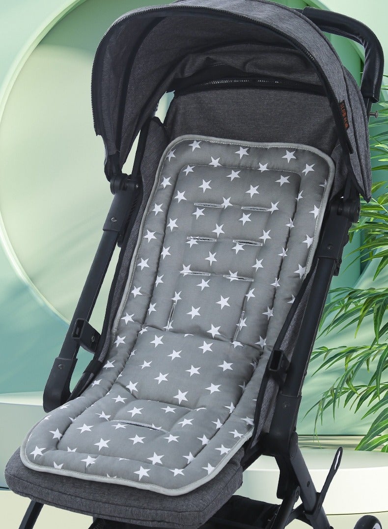Baby Seat Pad Cotton Baby Seat Plllow Liner for Stroller Car Seat Thick Cushion for Newborns Infants and Toddlers Comfortable Soft Child Cart Mat Dining Chair Rocking Chair Cushion (Grey) - Image 3