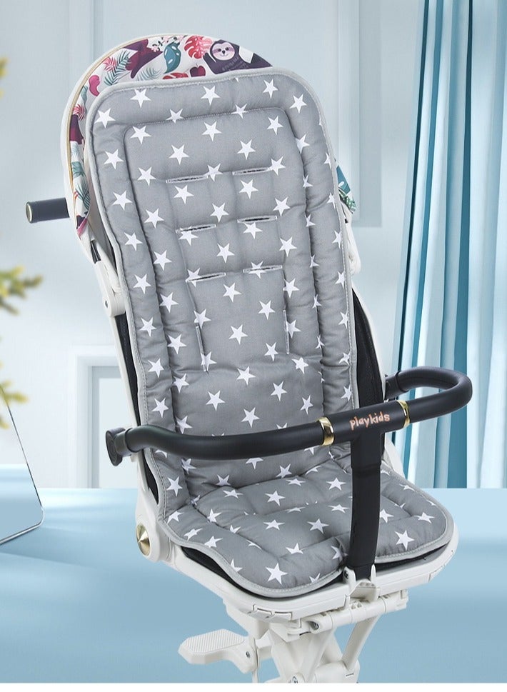 Baby Seat Pad Cotton Baby Seat Plllow Liner for Stroller Car Seat Thick Cushion for Newborns Infants and Toddlers Comfortable Soft Child Cart Mat Dining Chair Rocking Chair Cushion (Grey) - Image 4