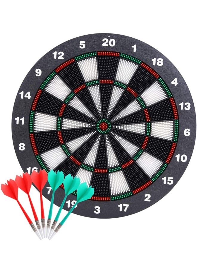 UB Safety Dart Board Toy -16 Inch Rubber Dartboard Game with 6 Soft Tip Darts for Kids and Adults, Party, Office and Family Leisure Sport  - Image 3