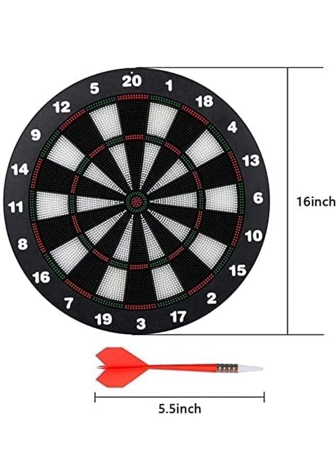 UB Safety Dart Board Toy -16 Inch Rubber Dartboard Game with 6 Soft Tip Darts for Kids and Adults, Party, Office and Family Leisure Sport  - Image 4