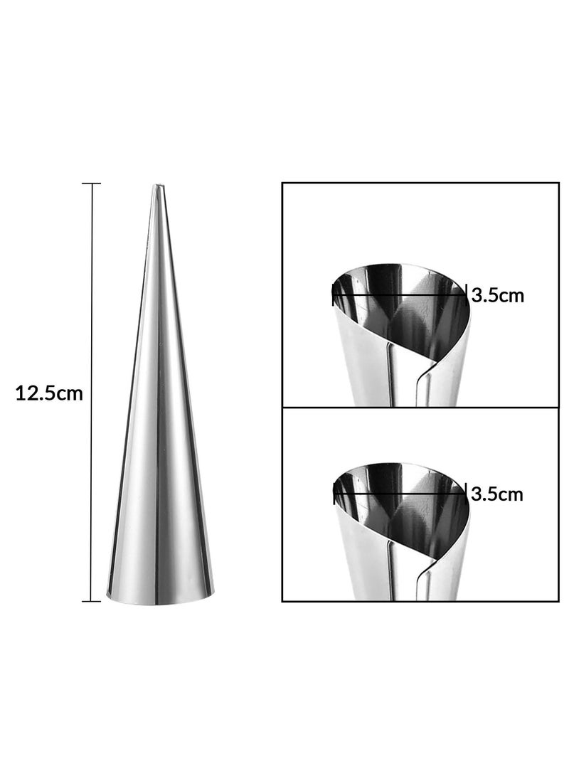 GNAFOTU 6 Pack Pastry Cream Horn Mold - Stainless Steel Cannoli Forms Tubes Kit - Cone Pastry Roll Horn Mold Baking Mould Tool  - Image 2