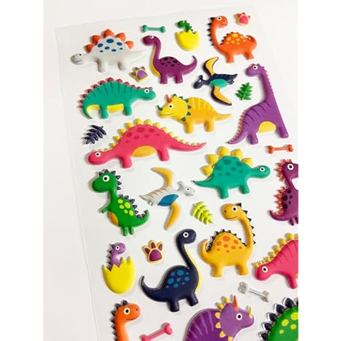 Paper Projects 01.70.19.016 Prehistoric 3D Squishy Foam Reusable Stickers - Image 4