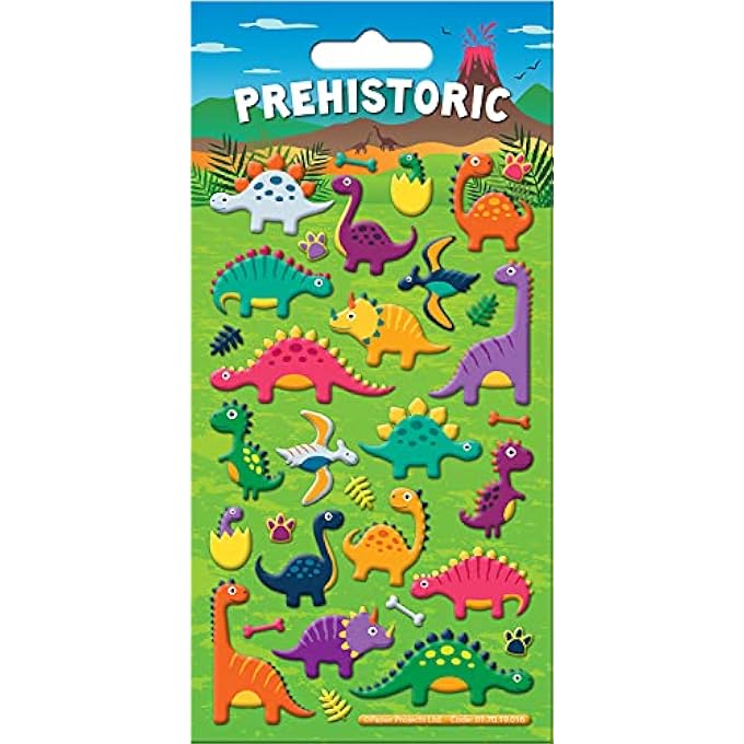 Paper Projects 01.70.19.016 Prehistoric 3D Squishy Foam Reusable Stickers - Image 1