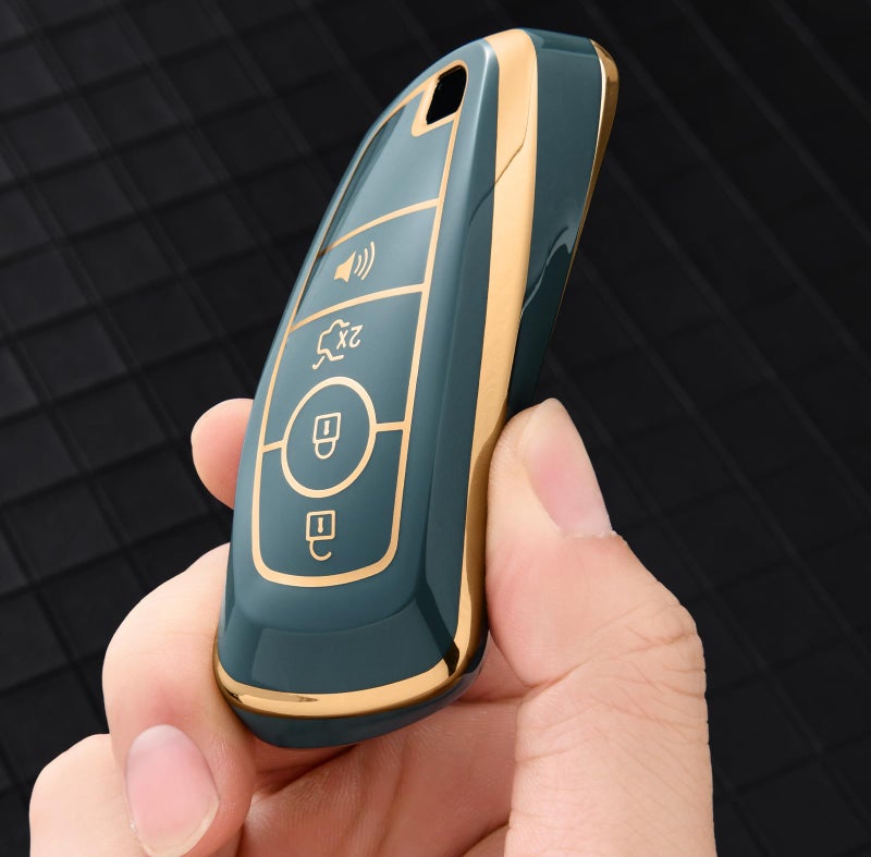 ELOHEI Key Fob Cover for Ford, Premium Soft Full Protection Key Fob Case for 2018-2024 Ford Explorer F-150 Fusion Mustang Escape Edge Bronco Ranger Expedition Accessories(Gray) - Image 3